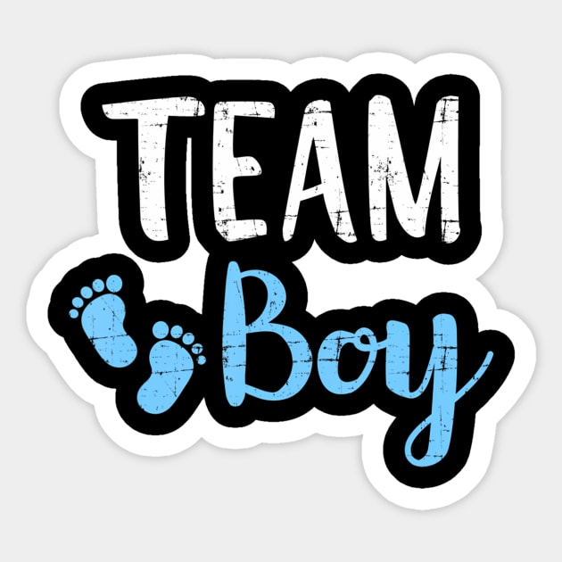 Gender reveal team boy matching family baby party supplies Sticker by mccloysitarh